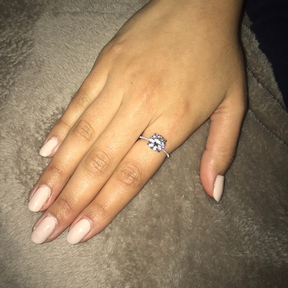 Cubic zirconia diamond ring